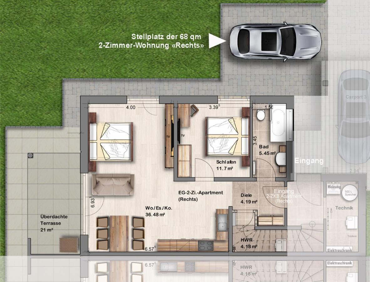 -Neubau- 68 Qm 2-Zimmer-Wohnung Fulda Exteriér fotografie